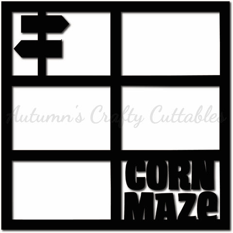 Corn Maze - Scrapbook Page Overlay - Digital Cut File - SVG - INSTANT DOWNLOAD