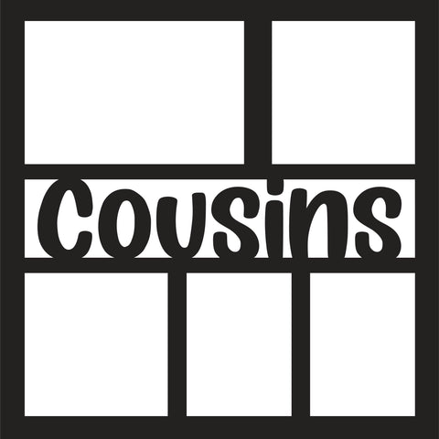 Cousins - 5 Frames - Scrapbook Page Overlay - Digital Cut File - SVG - INSTANT DOWNLOAD