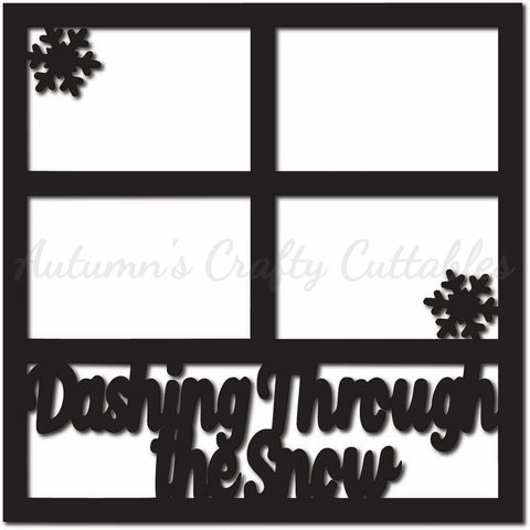 Dashing through the Snow - Scrapbook Page Overlay - Digital Cut File - SVG - INSTANT DOWNLOAD