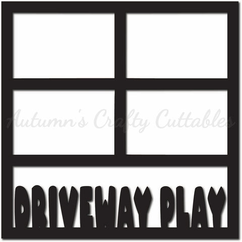 Driveway Play - Scrapbook Page Overlay - Digital Cut File - SVG - INSTANT DOWNLOAD