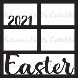 Easter 2021 - 4 Frames - Scrapbook Page Overlay - Digital Cut File - SVG - INSTANT DOWNLOAD