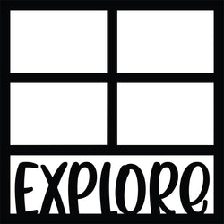 Explore - 4 Frames - Scrapbook Page Overlay - Digital Cut File - SVG - INSTANT DOWNLOAD