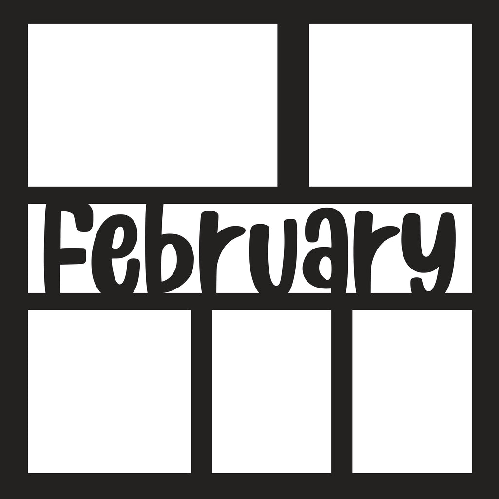 February - 5 Frames - Scrapbook Page Overlay - Digital Cut File - SVG ...