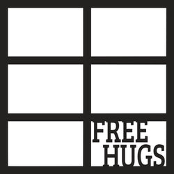 Free Hugs - 6 Frames - Scrapbook Page Overlay - Digital Cut File - SVG - INSTANT DOWNLOAD