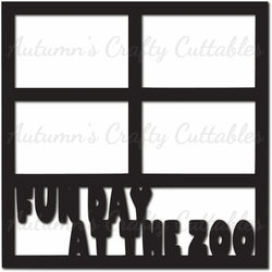 Fun Day at the Zoo - Scrapbook Page Overlay - Digital Cut File - SVG - INSTANT DOWNLOAD