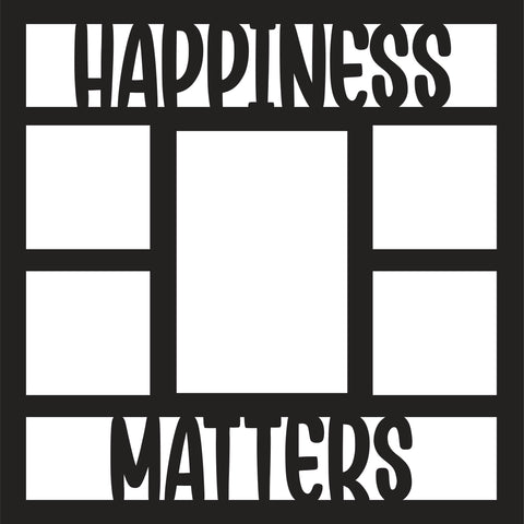 Happiness Matters - 5 Frames - Scrapbook Page Overlay - Digital Cut File - SVG - INSTANT DOWNLOAD