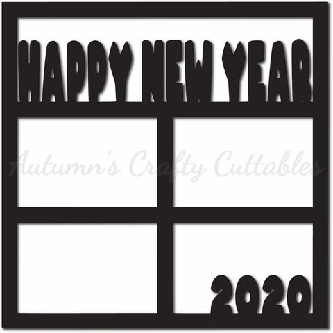 Happy New Year 2020 - Scrapbook Page Overlay - Digital Cut File - SVG - INSTANT DOWNLOAD