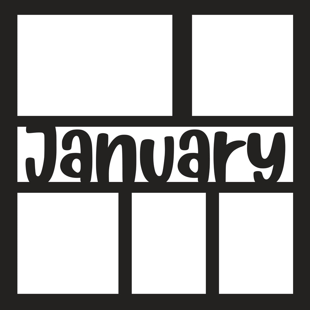 January - 5 Frames - Scrapbook Page Overlay - Digital Cut File - SVG ...