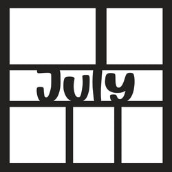 July - 5 Frames - Scrapbook Page Overlay - Digital Cut File - SVG - INSTANT DOWNLOAD
