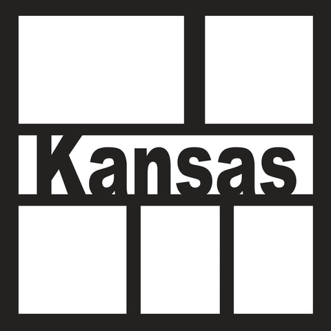 Kansas - 5 Frames - Scrapbook Page Overlay - Digital Cut File - SVG - INSTANT DOWNLOAD