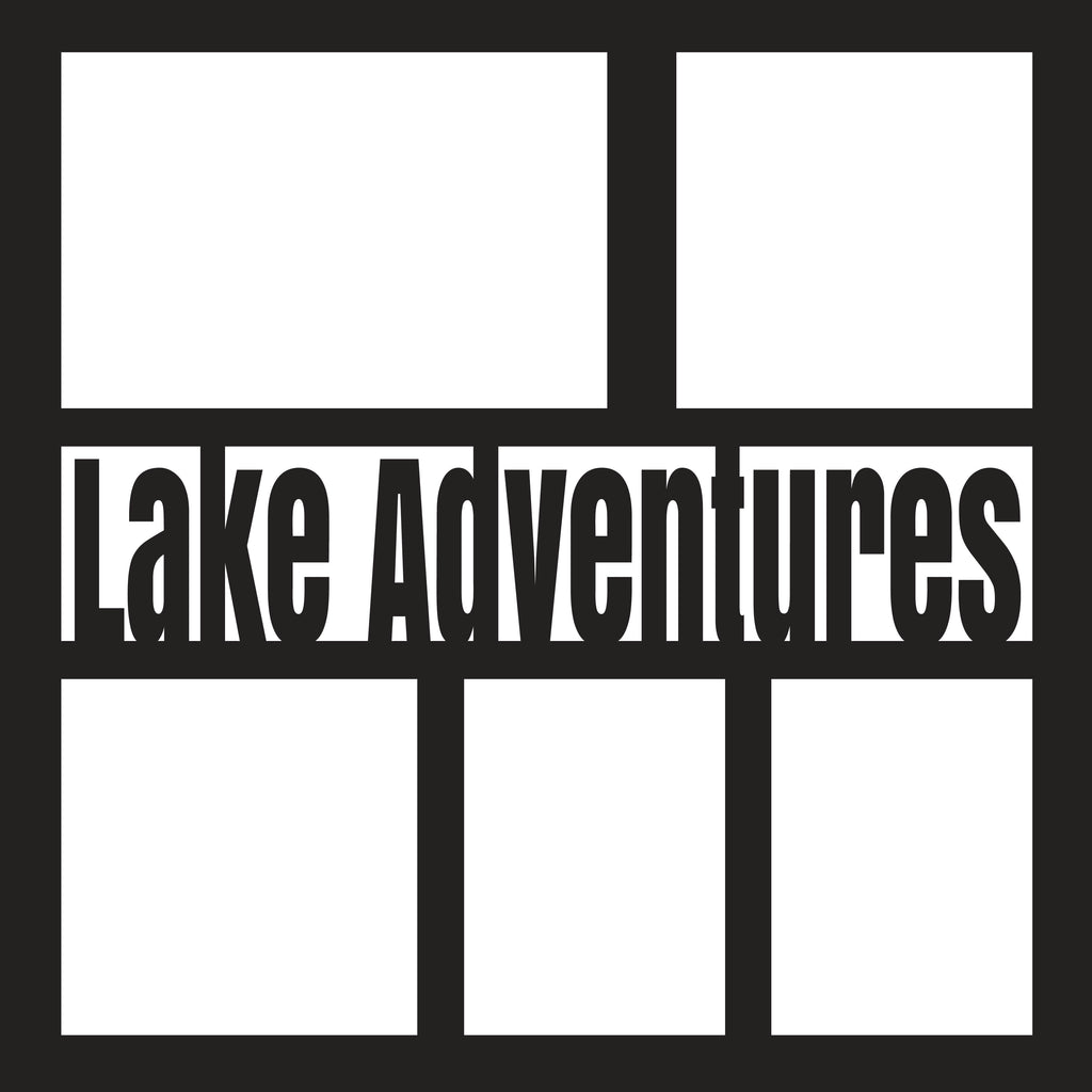 Overlay Frame Adventure Lake Adventures - 5 Frames - Scrapbook Page Overlay - Digital Cut File ...
