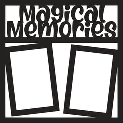 Magical Memories - 2 Vertical Frames - Scrapbook Page Overlay - Digital Cut File - SVG - INSTANT DOWNLOAD