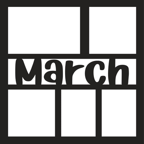 March - 5 Frames - Scrapbook Page Overlay - Digital Cut File - SVG - INSTANT DOWNLOAD