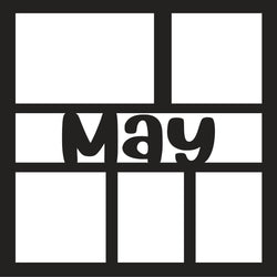 May - 5 Frames - Scrapbook Page Overlay - Digital Cut File - SVG - INSTANT DOWNLOAD
