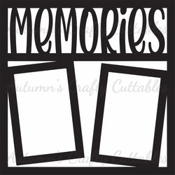 Memories - 2 Vertical Frames - Scrapbook Page Overlay - Digital Cut File - SVG - INSTANT DOWNLOAD