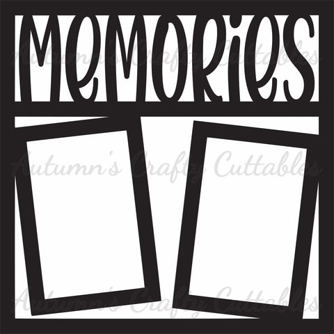 Memories - 2 Vertical Frames - Scrapbook Page Overlay - Digital Cut File - SVG - INSTANT DOWNLOAD