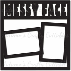 Messy Face - Scrapbook Page Overlay - Digital Cut File - SVG - INSTANT DOWNLOAD
