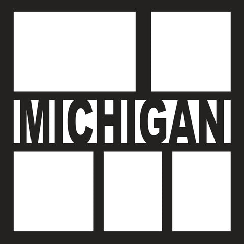 Michigan -  5 Frames - Scrapbook Page Overlay - Digital Cut File - SVG - INSTANT DOWNLOAD