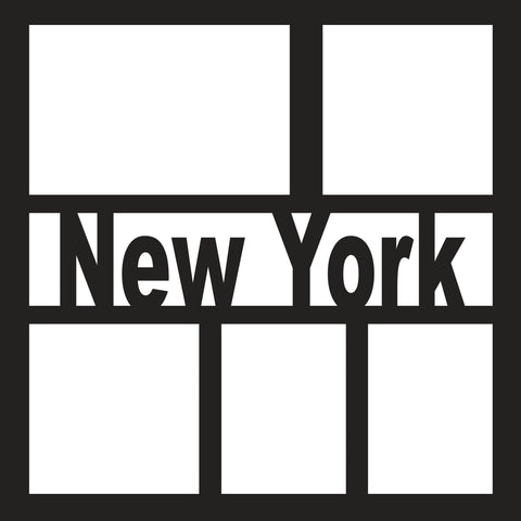 New York -  5 Frames - Scrapbook Page Overlay - Digital Cut File - SVG - INSTANT DOWNLOAD