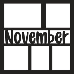 November - 5 Frames - Scrapbook Page Overlay - Digital Cut File - SVG - INSTANT DOWNLOAD