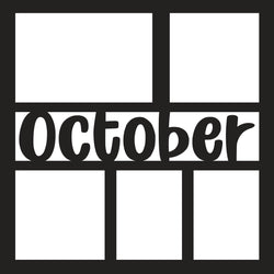 October - 5 Frames - Scrapbook Page Overlay - Digital Cut File - SVG - INSTANT DOWNLOAD