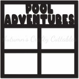 Pool Adventures - Scrapbook Page Overlay - Digital Cut File - SVG - INSTANT DOWNLOAD