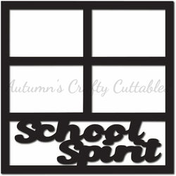 School Spirit - Scrapbook Page Overlay - Digital Cut File - SVG - INSTANT DOWNLOAD