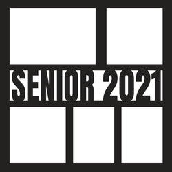 Senior 2021 - 5 Frames - Scrapbook Page Overlay - Digital Cut File - SVG - INSTANT DOWNLOAD