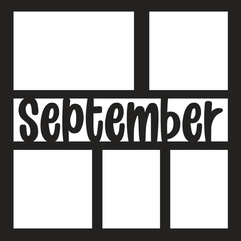 September - 5 Frames - Scrapbook Page Overlay - Digital Cut File - SVG - INSTANT DOWNLOAD