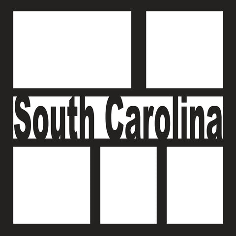 South Carolina -  5 Frames - Scrapbook Page Overlay - Digital Cut File - SVG - INSTANT DOWNLOAD