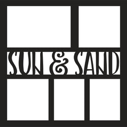 Sun & Sand - 5 Frames - Scrapbook Page Overlay - Digital Cut File - SVG - INSTANT DOWNLOAD