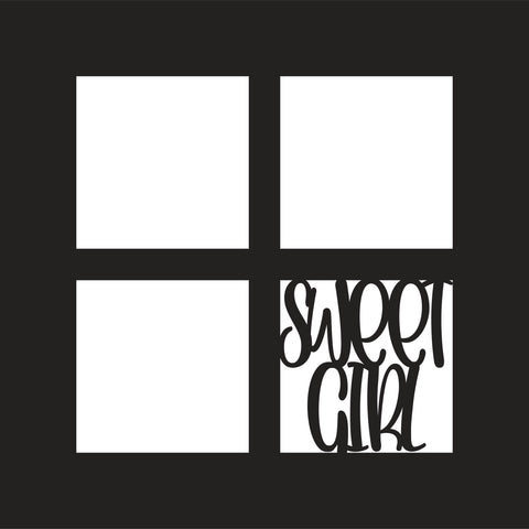 Sweet Girl - 3 Frames - Scrapbook Page Overlay - Digital Cut File - SVG - INSTANT DOWNLOAD