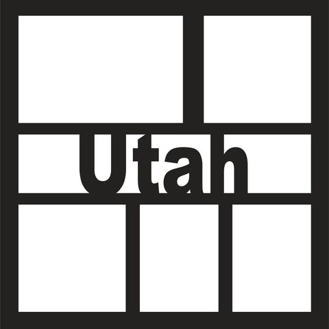 Utah -  5 Frames - Scrapbook Page Overlay - Digital Cut File - SVG - INSTANT DOWNLOAD