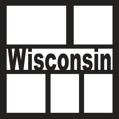 Wisconsin  -  5 Frames - Scrapbook Page Overlay - Digital Cut File - SVG - INSTANT DOWNLOAD