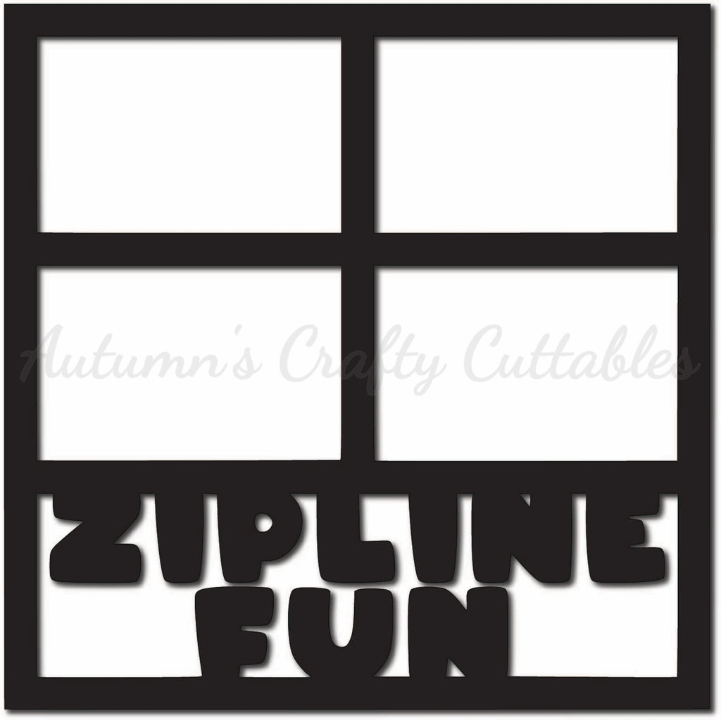 Zipline Fun - Scrapbook Page Overlay - Digital Cut File - SVG - INSTAN ...