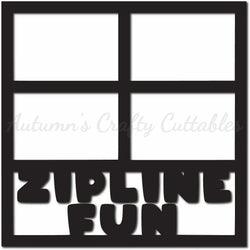 Zipline Fun - Scrapbook Page Overlay - Digital Cut File - SVG - INSTANT DOWNLOAD